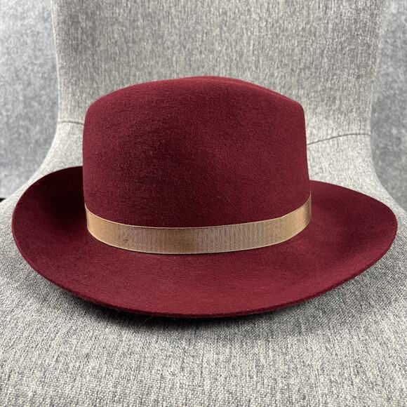 Goorin Bros Priscilla Lane Wool Fedora Hat Womens Medium Brick Red USA Made - Picture 5 of 13